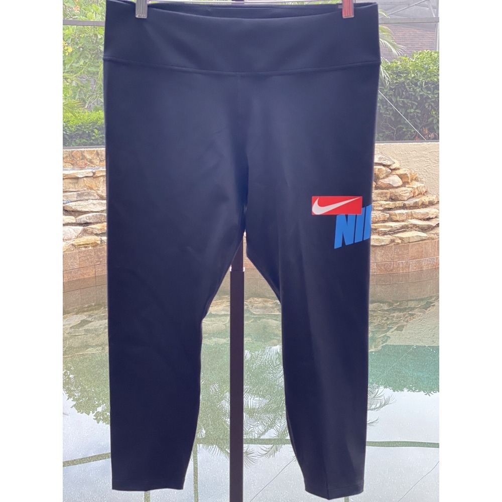 Nike One Cropped Mid-Rise Leggings Gray Women L CZ9202-011 NWT